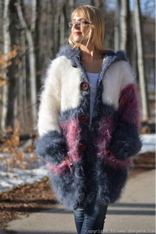 トップス CLANE MOHAIR LOOSE KNIT CARDIGAN Chunky knit fuzzy mohair cardigan soft silky luxurious